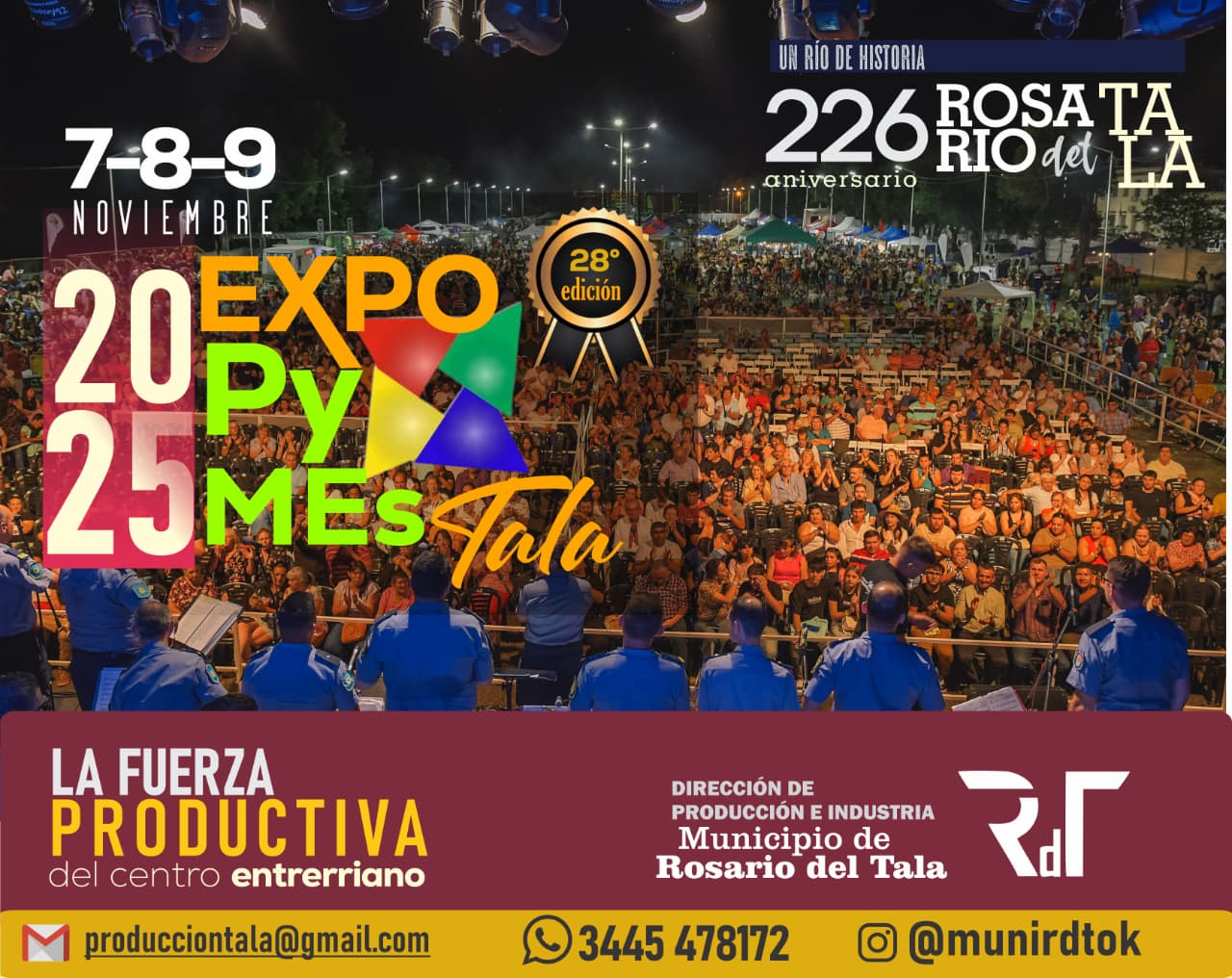  Rosario del Tala: Expo pymes tala 2025/226° Aniversario de la ciudad
