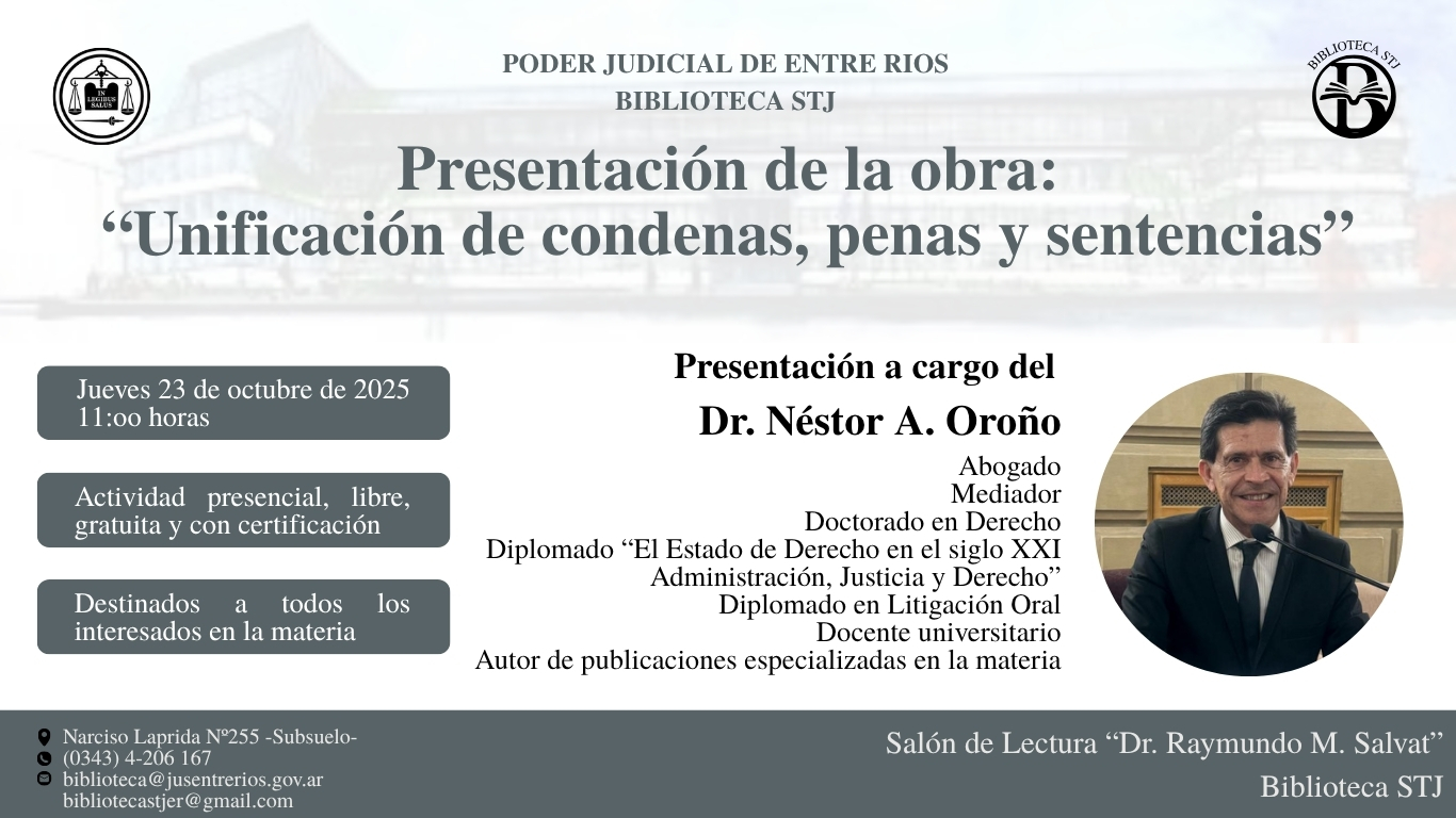  Presentación del libro “Unificación de condenas, penas y sentencias”