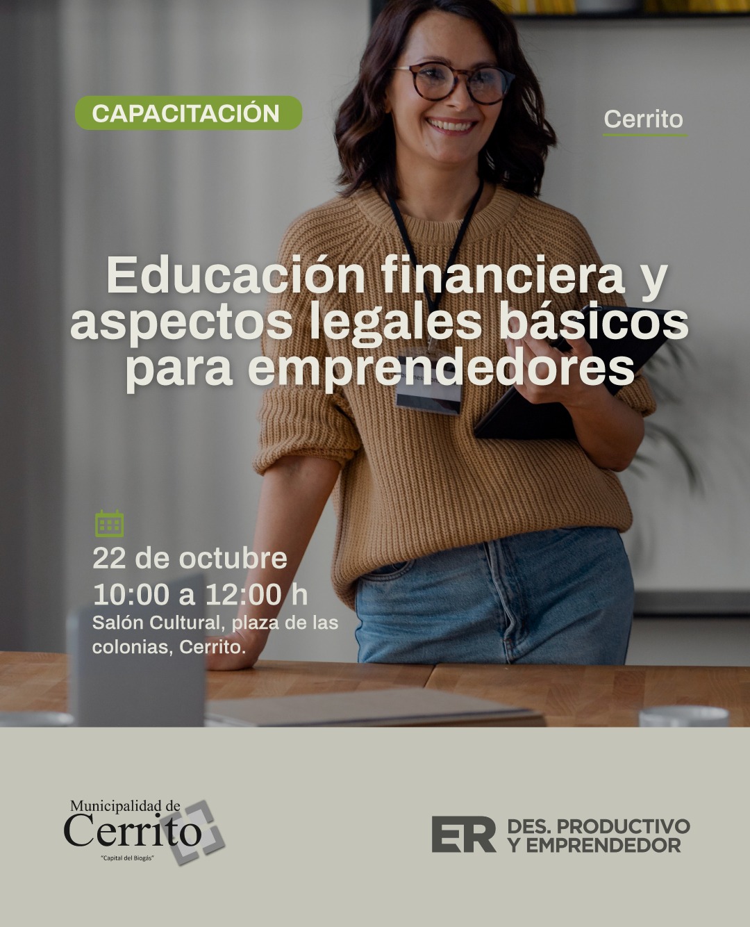  Capacitación gratuita: “Educación financiera y aspectos legales básicos para emprendedores” en Cerrito