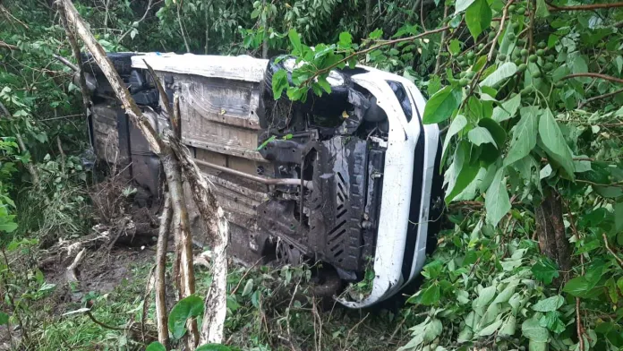  Violento vuelco en Ruta 12 en medio del temporal