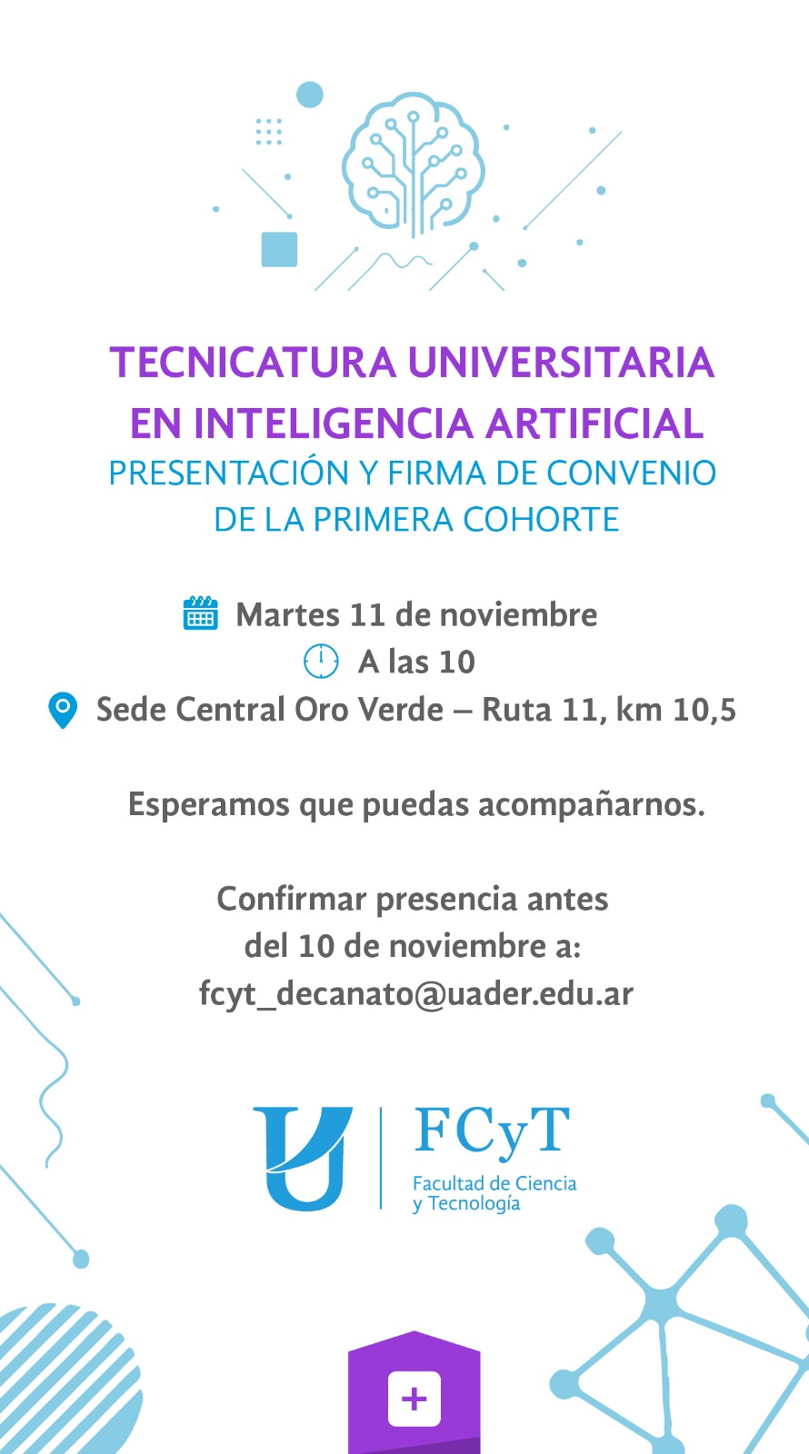 Firma de convenio en la sede central de la FCyT en Oro Verde