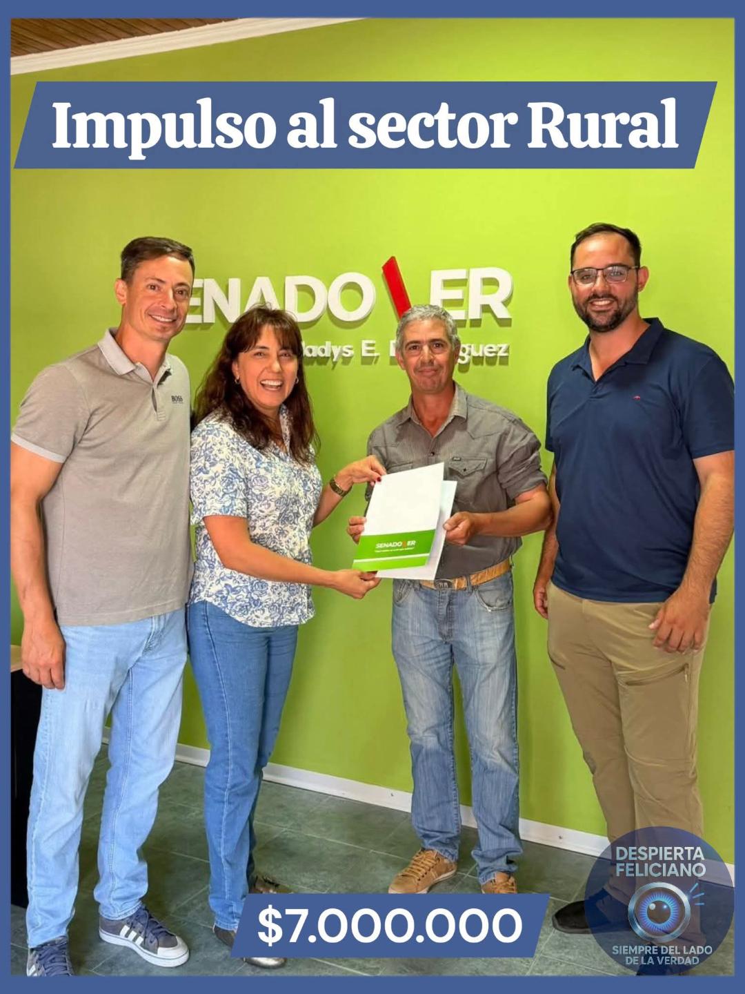 Feliciano: La senadora Dominguez gestiono un aporte económico