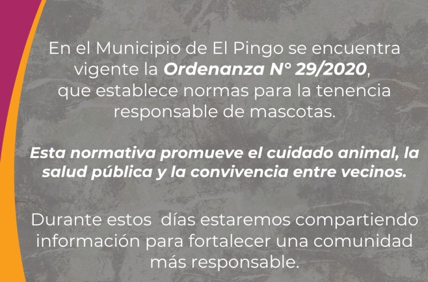  Municipalidad de El Pingo: Promover la tenencia responsable de mascotas es una tarea de todos