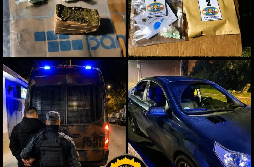  Persecución policial en Paraná terminó con un detenido y secuestro de cocaína y marihuana