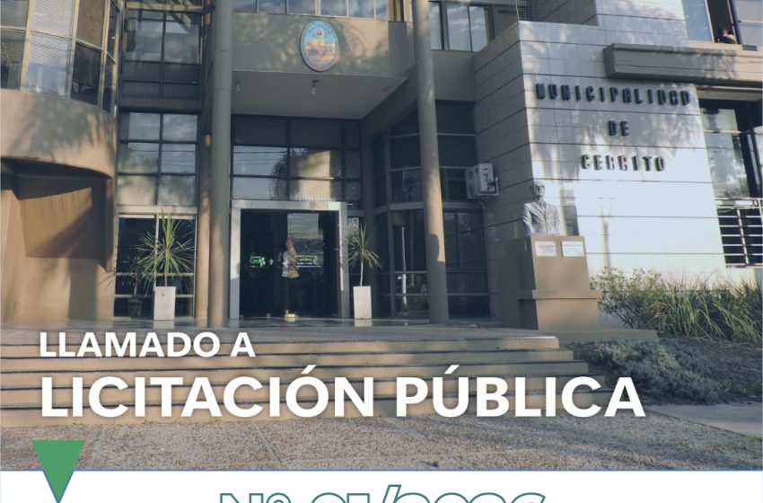  Cerrito: Llamado a licitación pública nº 01/2026