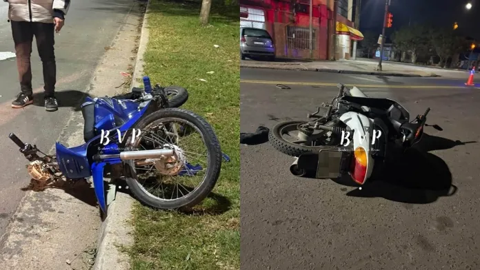  Fuerte choque entre dos motos dejó tres personas heridas en Paraná