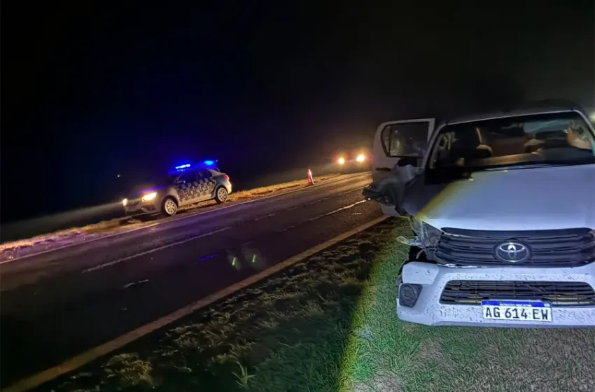  Una camioneta chocó contra un camión en la Ruta 14