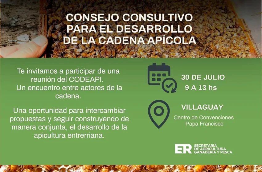  Convocan a una reunión del Consejo Consultivo para el Desarrollo de la Cadena Apícola