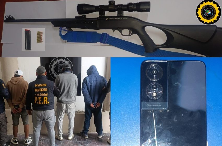  Allanamiento por robo en La Paz: recuperaron un celular y secuestraron un rifle