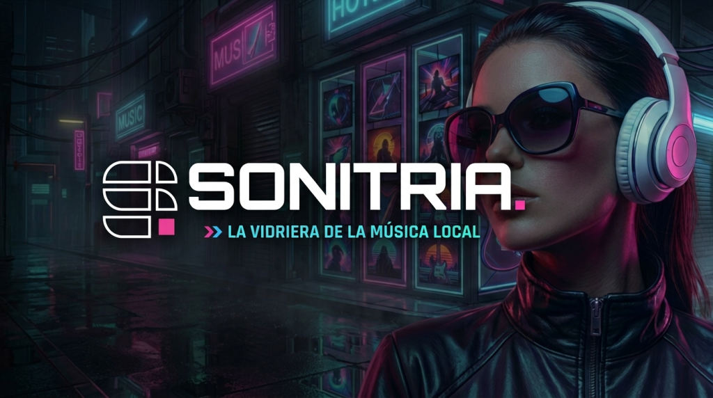 Logo e isotipo de SONITRIA, la vidriera de la música local