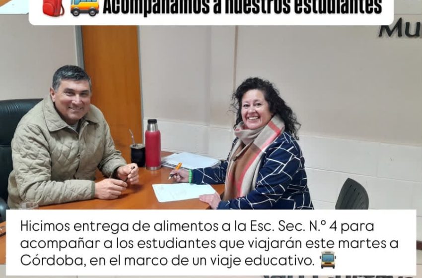  San Gustavo: El intendente Simino  recibió a estudiantes de 6.º año y acompañó a la Escuela Secundaria N.º 4